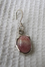 Earring silver with  rhodocrosite