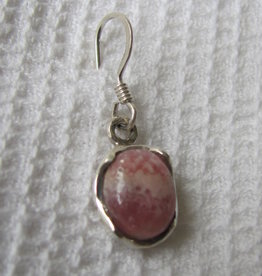 Earring silver with  rhodocrosite