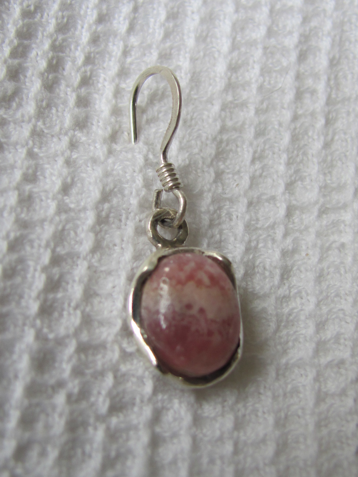 Earring silver with  rhodocrosite