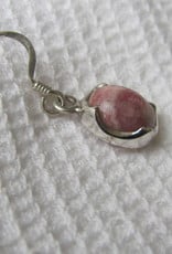 Earring silver with  rhodocrosite