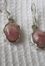 Earring silver with  rhodocrosite