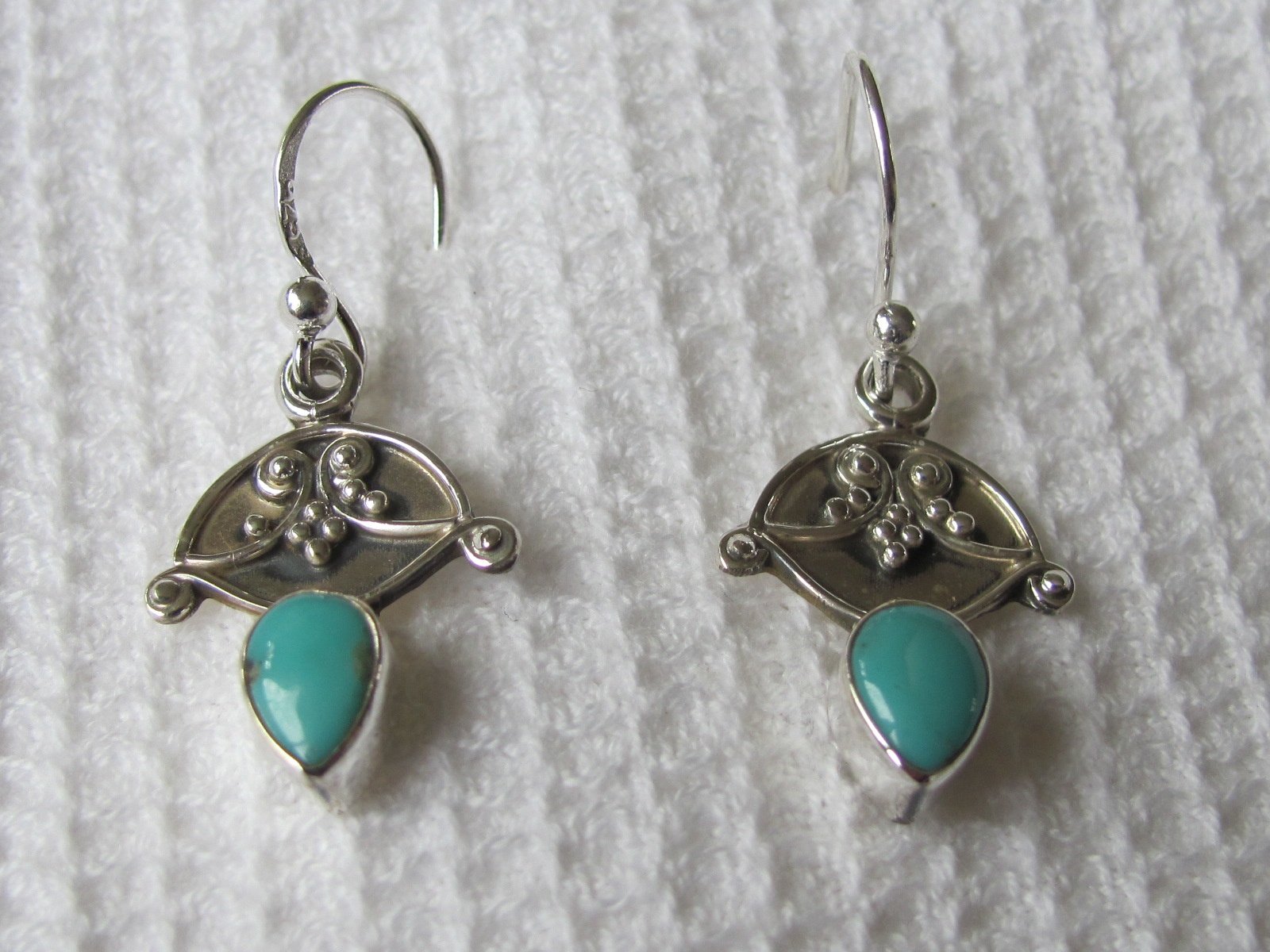 Earring silver with  turquoise