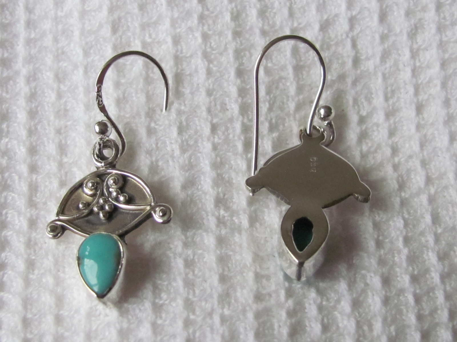 Earring silver with  turquoise