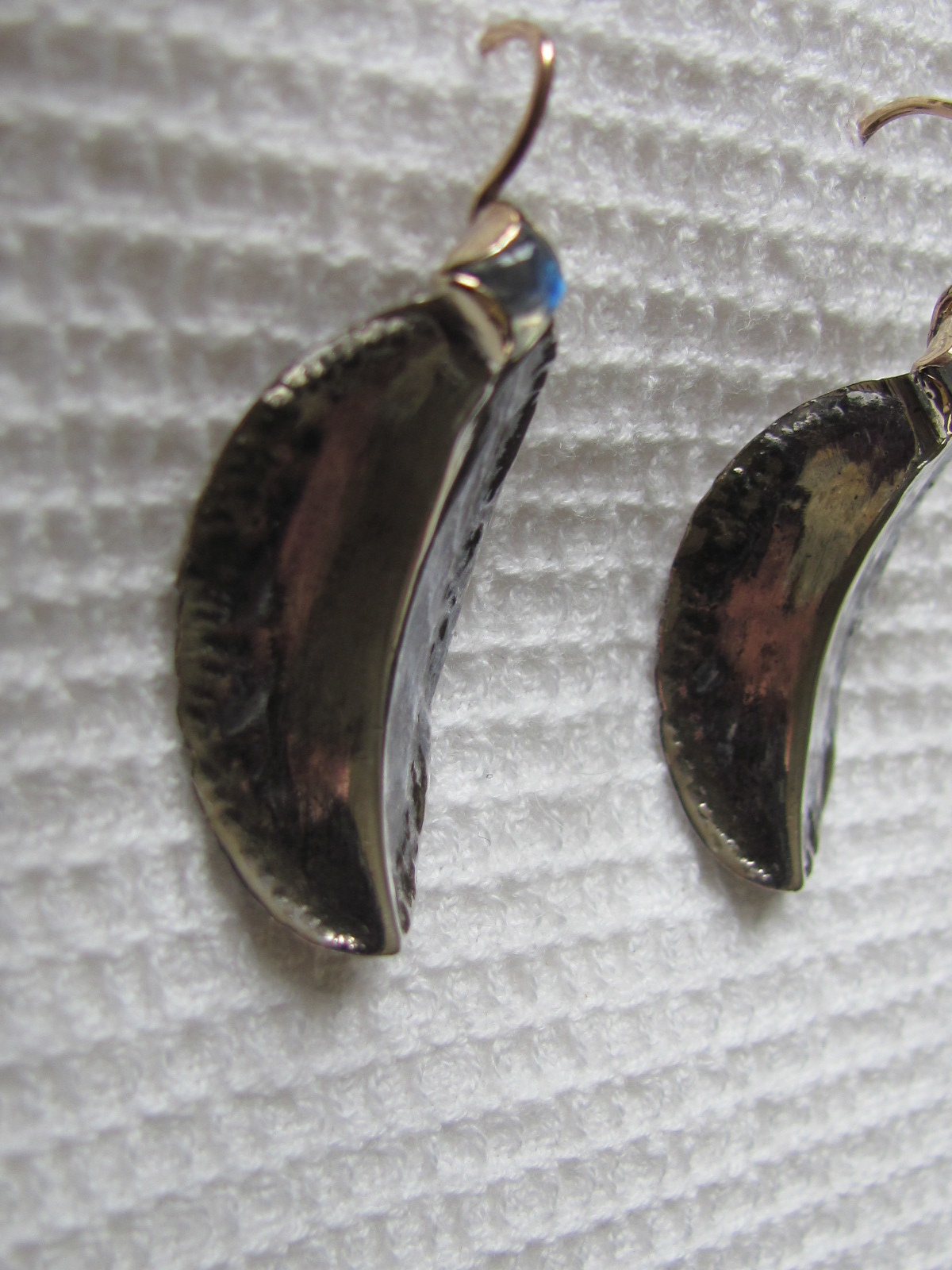 Earring artistic style with labradorite