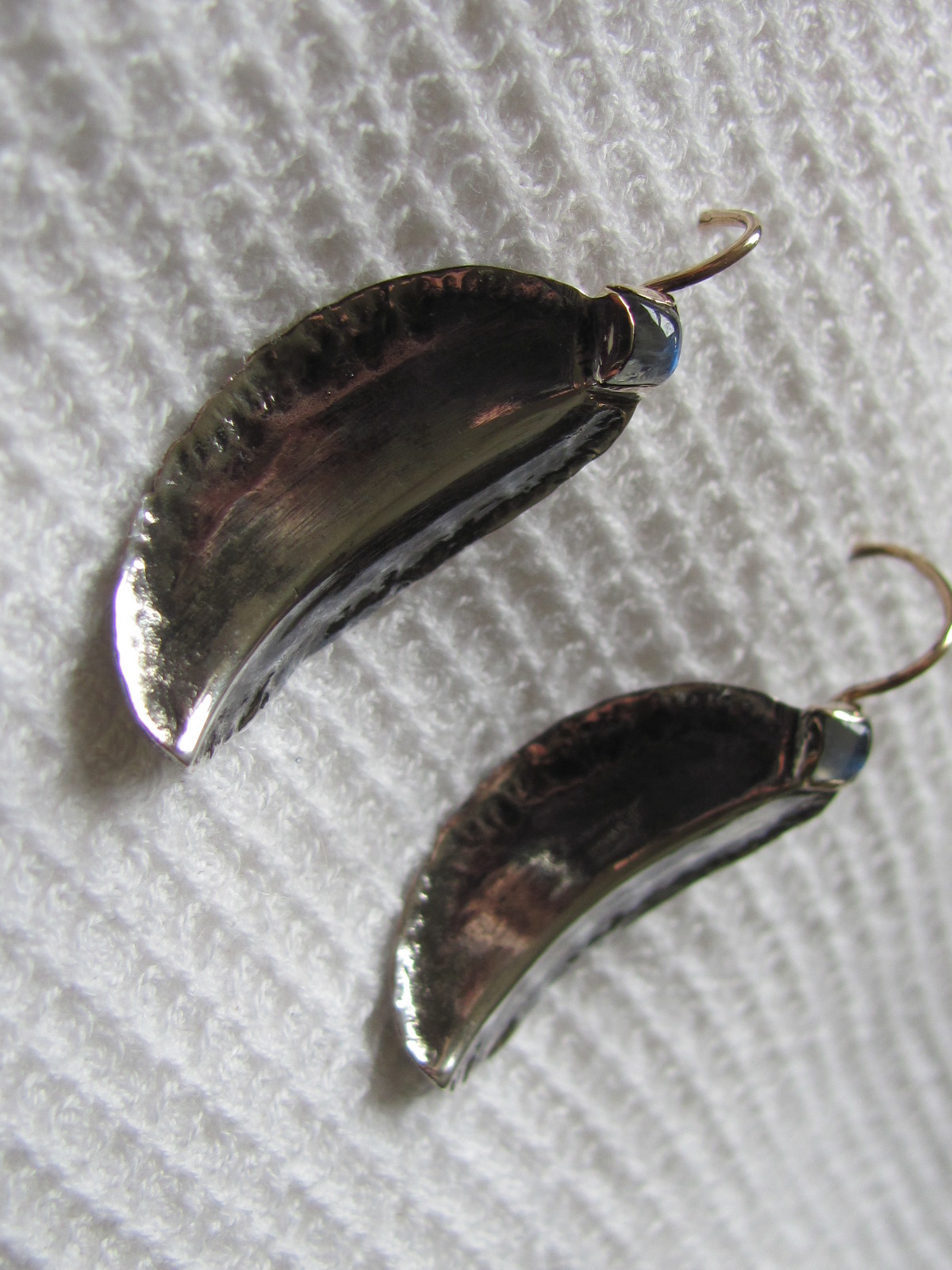 Earring artistic style with labradorite