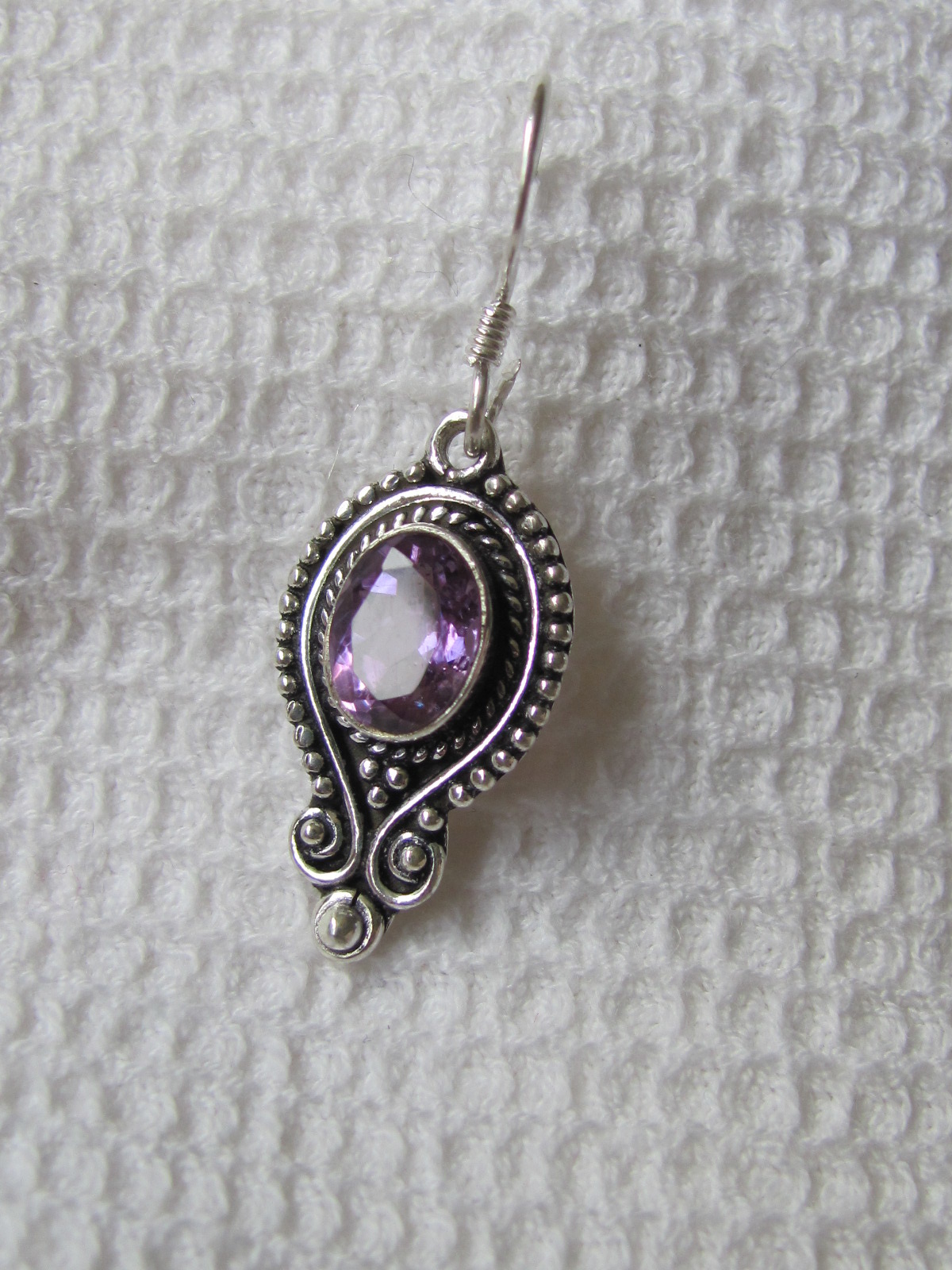 Earring silver with  excellent quality amethyst