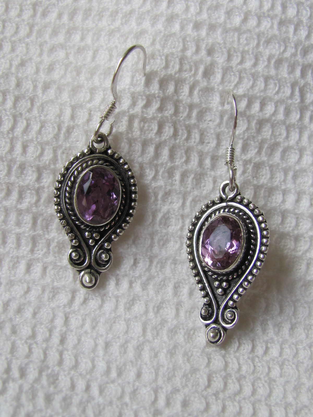 Earring silver with  excellent quality amethyst