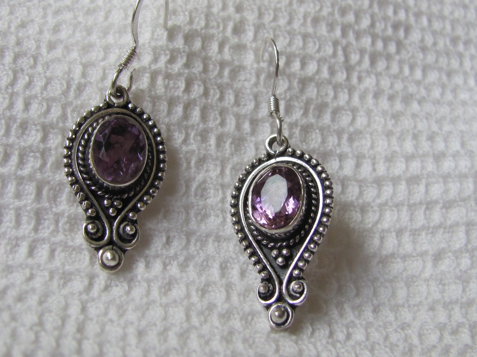Earring silver with  excellent quality amethyst