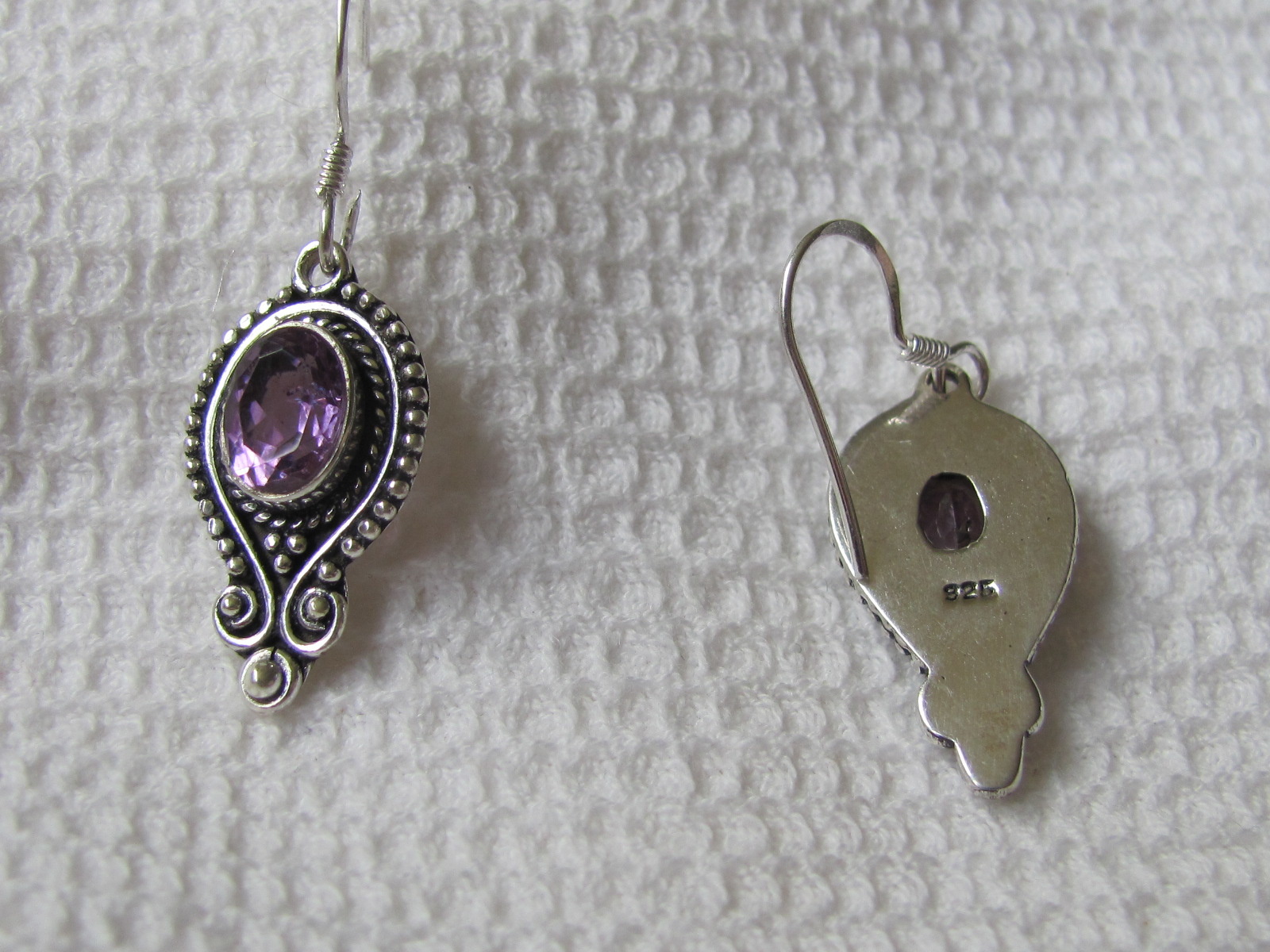 Earring silver with  excellent quality amethyst