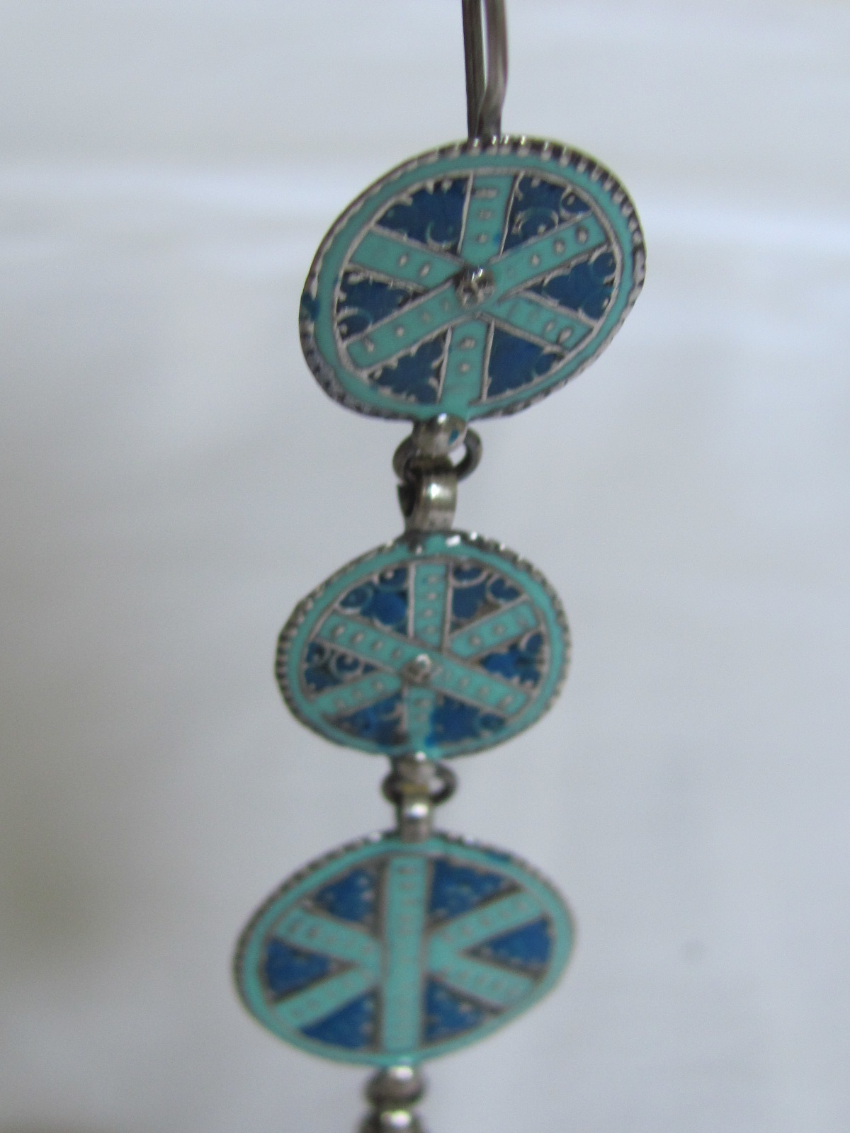 Silver long earring antique finnish