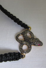 Bracelet gold on silver diamond snake