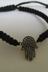 Armband silver diamonds   hamsa