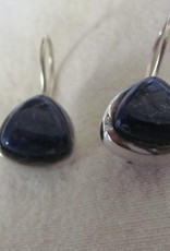 Earring silver with cabouchon  lapis lazuli stone