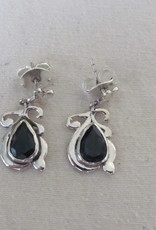 Earring silver stud with  iolite