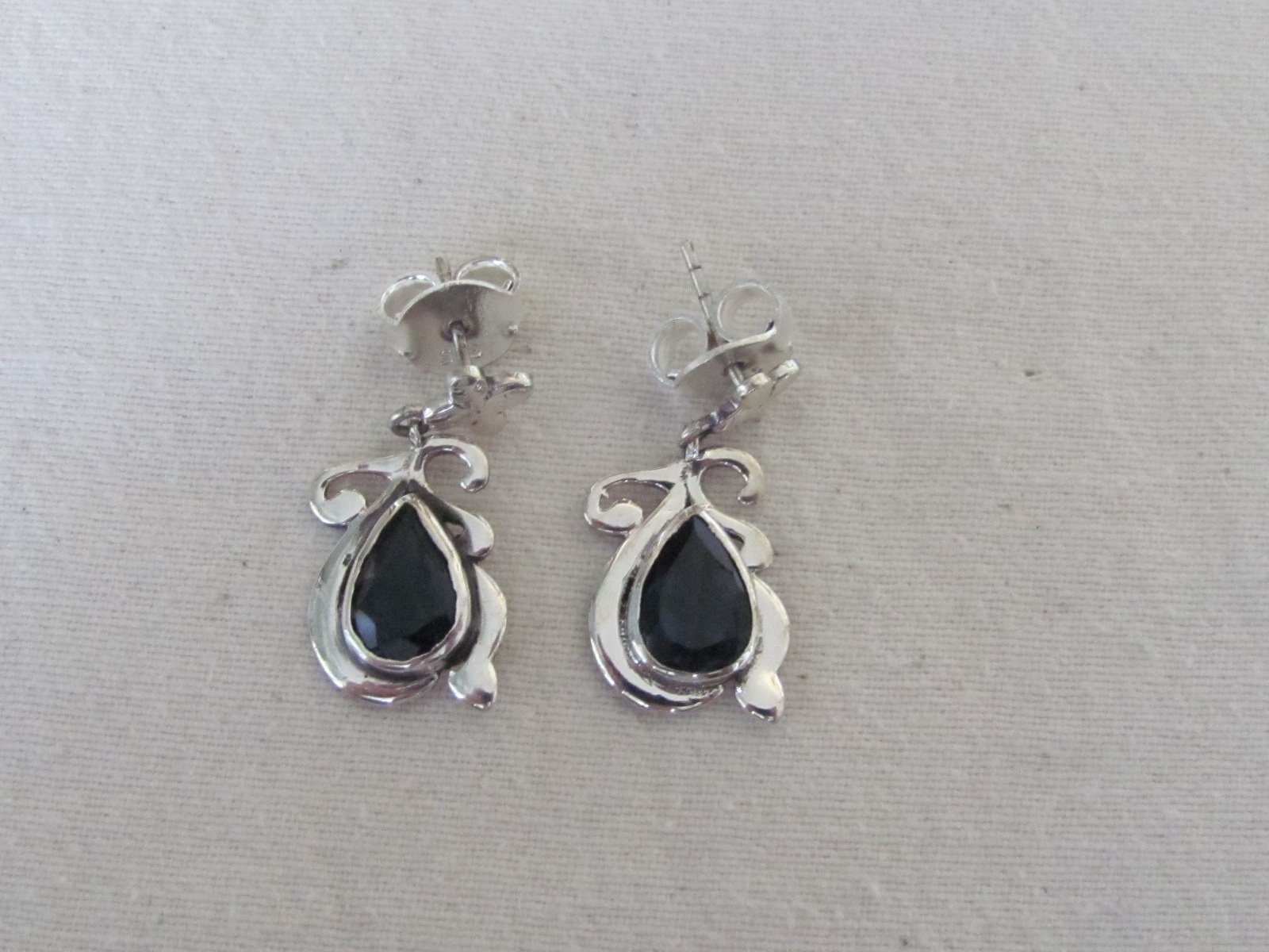 Earring silver stud with  iolite