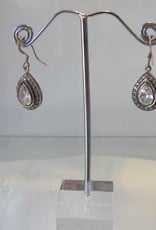 Earring silver with zircon