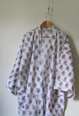 Kimono, dressing gown hand printed with vegetable dyes