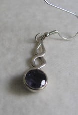 Earring silver with iolite stones