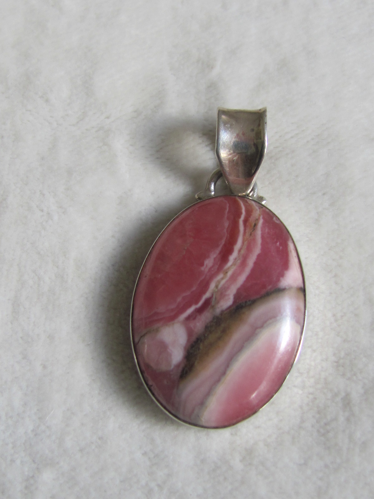 Pendant silver rhodocrosite