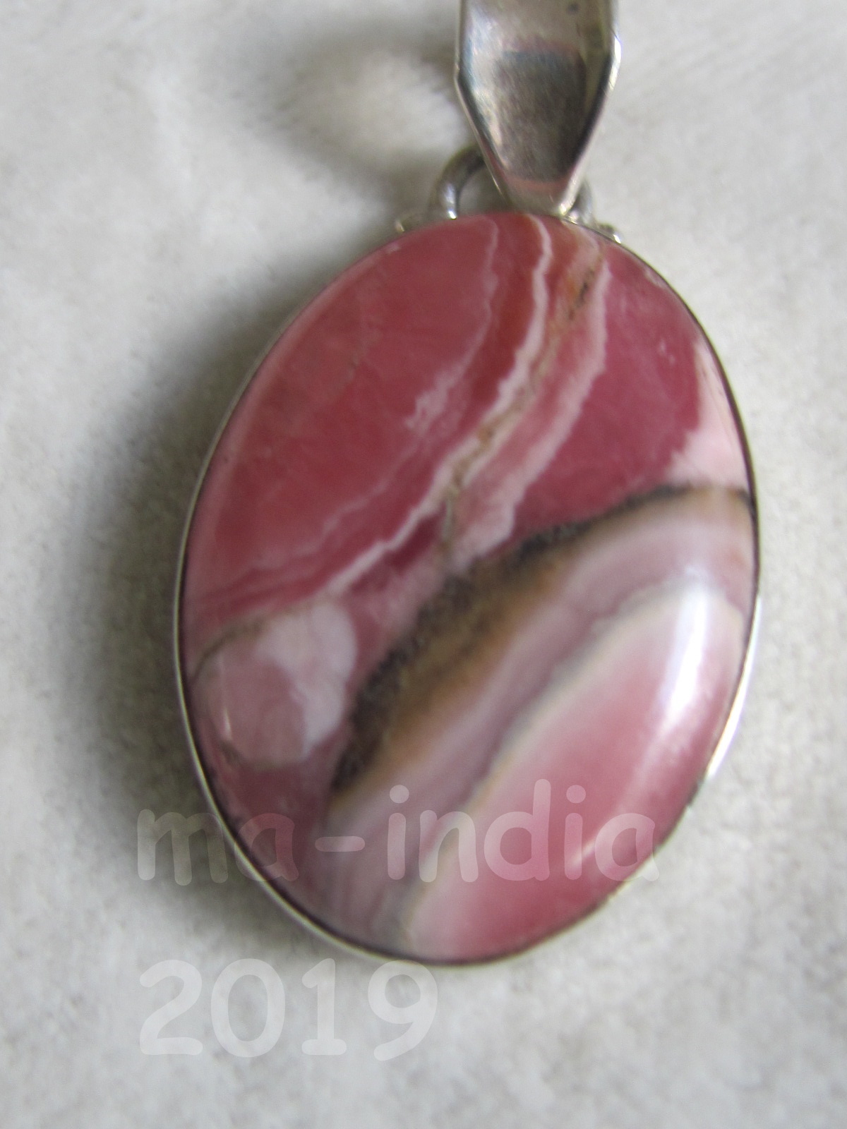 Pendant silver rhodocrosite