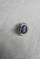 Earring silver stud with  iolite stone