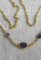 Necklace gold on silver with iolite