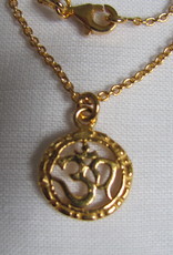 Necklace gold on silver with OHM pendant charm