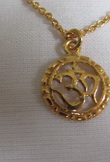 Necklace gold on silver with OHM pendant charm