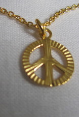 Necklace gold on silver with peace pendant charm