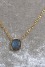 Necklace gold on silver with labradorite