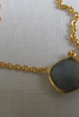 Necklace gold on silver with labradorite