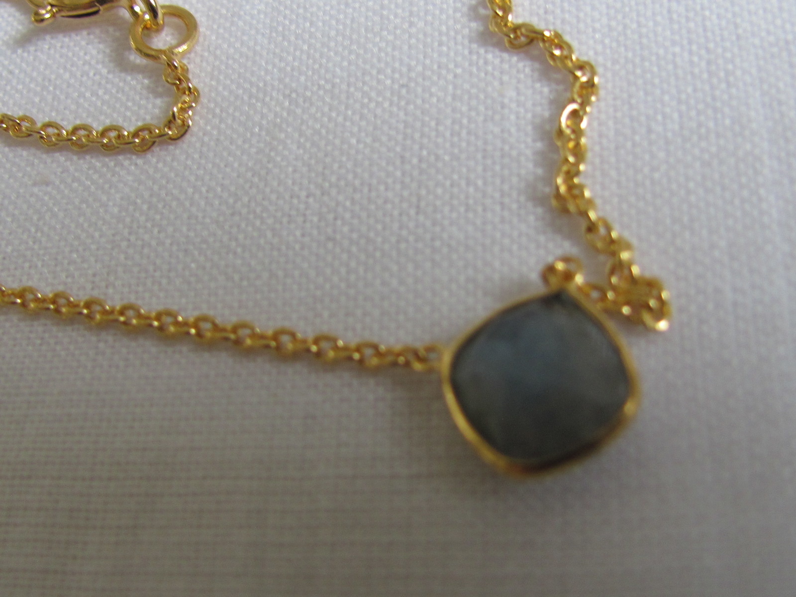 Necklace gold on silver with labradorite