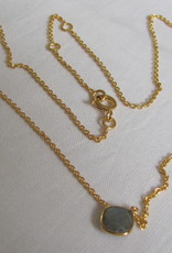 Necklace gold on silver with labradorite