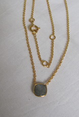 Necklace gold on silver with labradorite