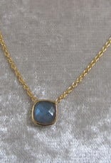 Necklace gold on silver with labradorite