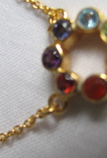 Necklace gold on silver with precious stones