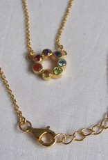 Necklace gold on silver with precious stones