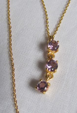 Necklace gold on silver with amethyst