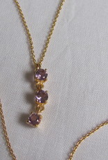 Necklace gold on silver with amethyst