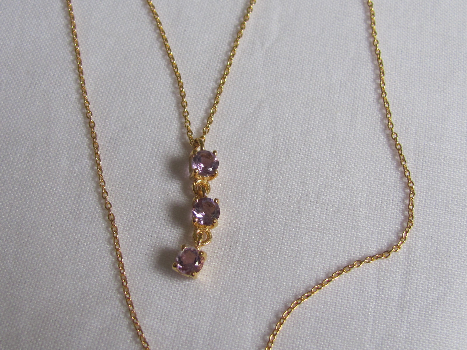 Necklace gold on silver with amethyst