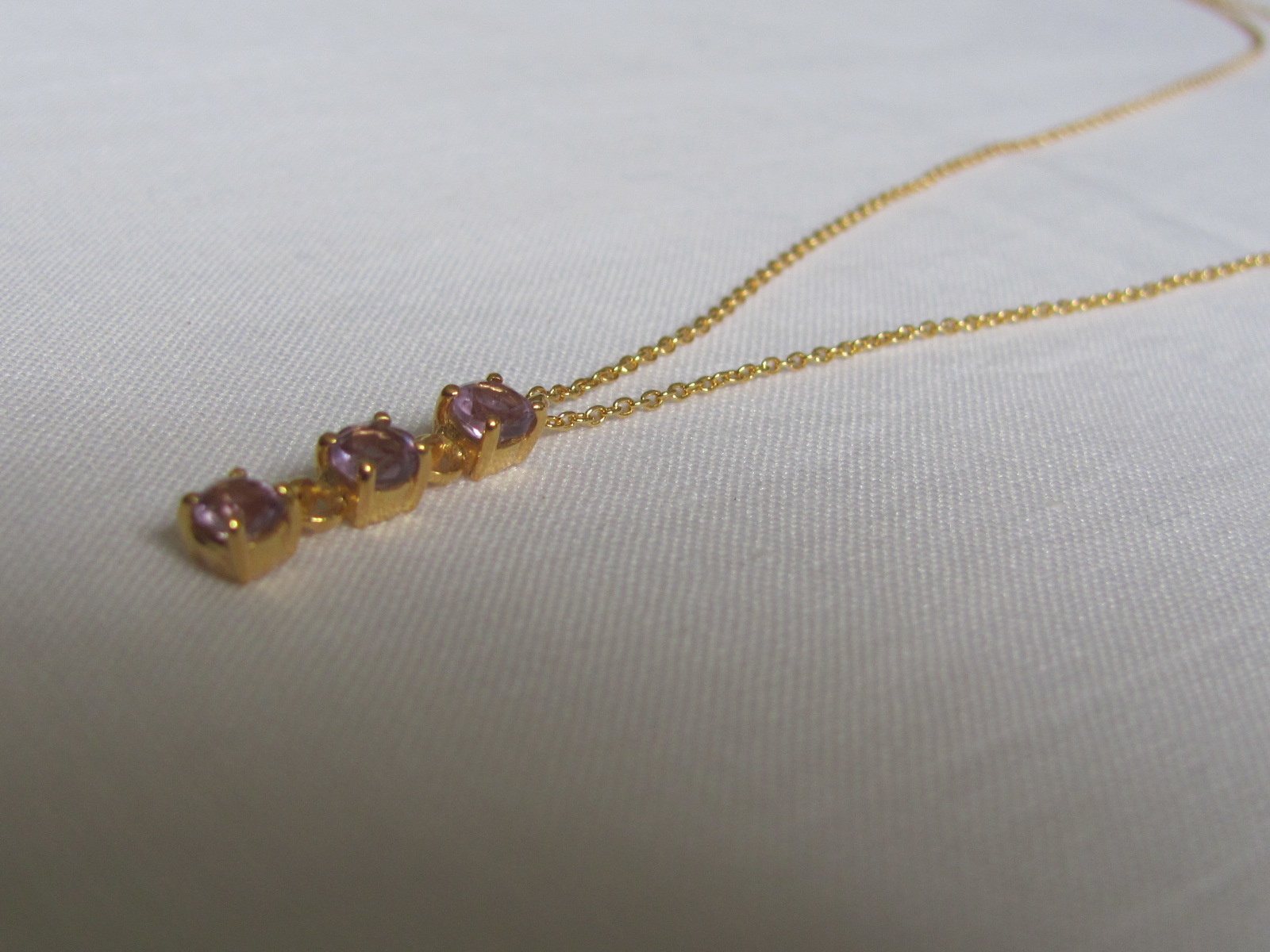 Necklace gold on silver with amethyst