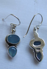 Earring silver calceadone