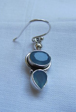 Earring silver calceadone