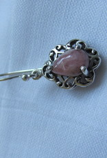 Earring silver rhodochrosite