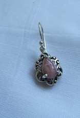 Earring silver rhodochrosite