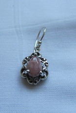 Earring silver rhodochrosite