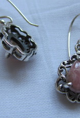 Earring silver rhodochrosite