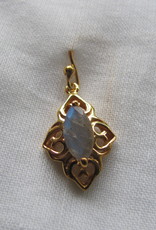 Earring  gold plating on silver with  labradorite