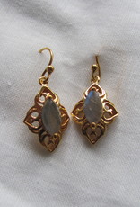 Earring  gold plating on silver with  labradorite