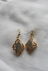 Earring  gold plating on silver with  labradorite